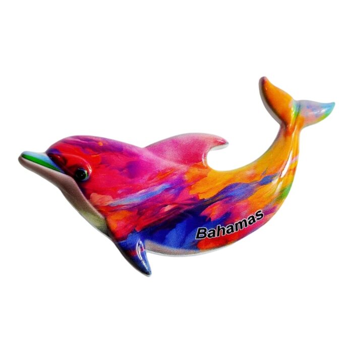 bahamas dolphin rainbow fridge magnet bahamas travel souvenir gift & whiteboard memo magnet