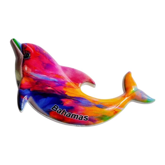 bahamas dolphin rainbow fridge magnet bahamas travel souvenir gift & whiteboard memo magnet