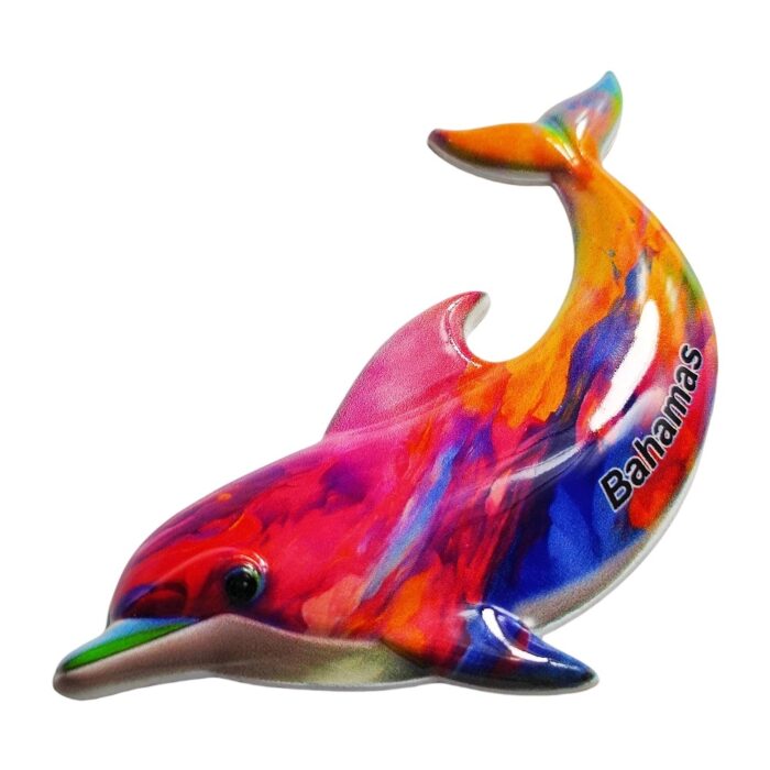 bahamas dolphin rainbow fridge magnet bahamas travel souvenir gift & whiteboard memo magnet