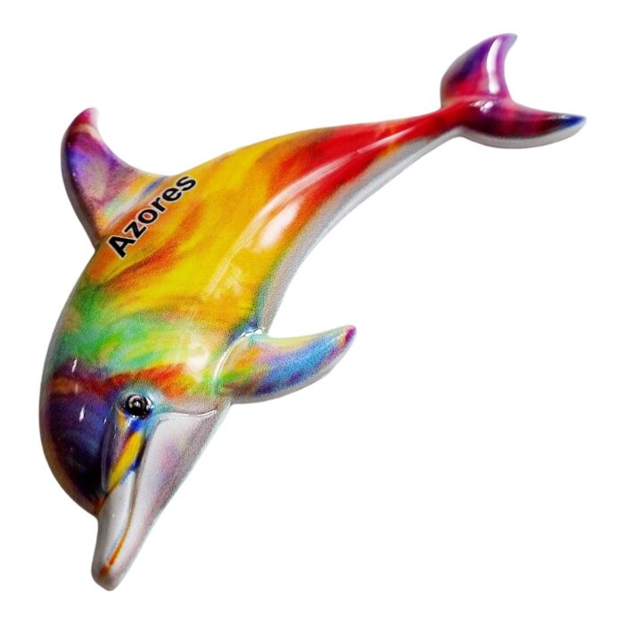 azores color splash dolphin fridge magnet azores island travel souvenir & whiteboard decorative magnet